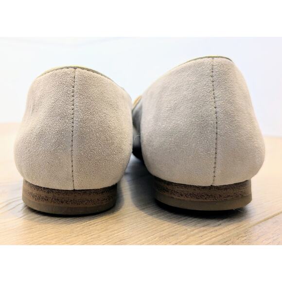 NEW C. Wonder Celeste Bee Happy Beige Suede Leather Embroidered Flats Size 5 - Picture 4 of 9